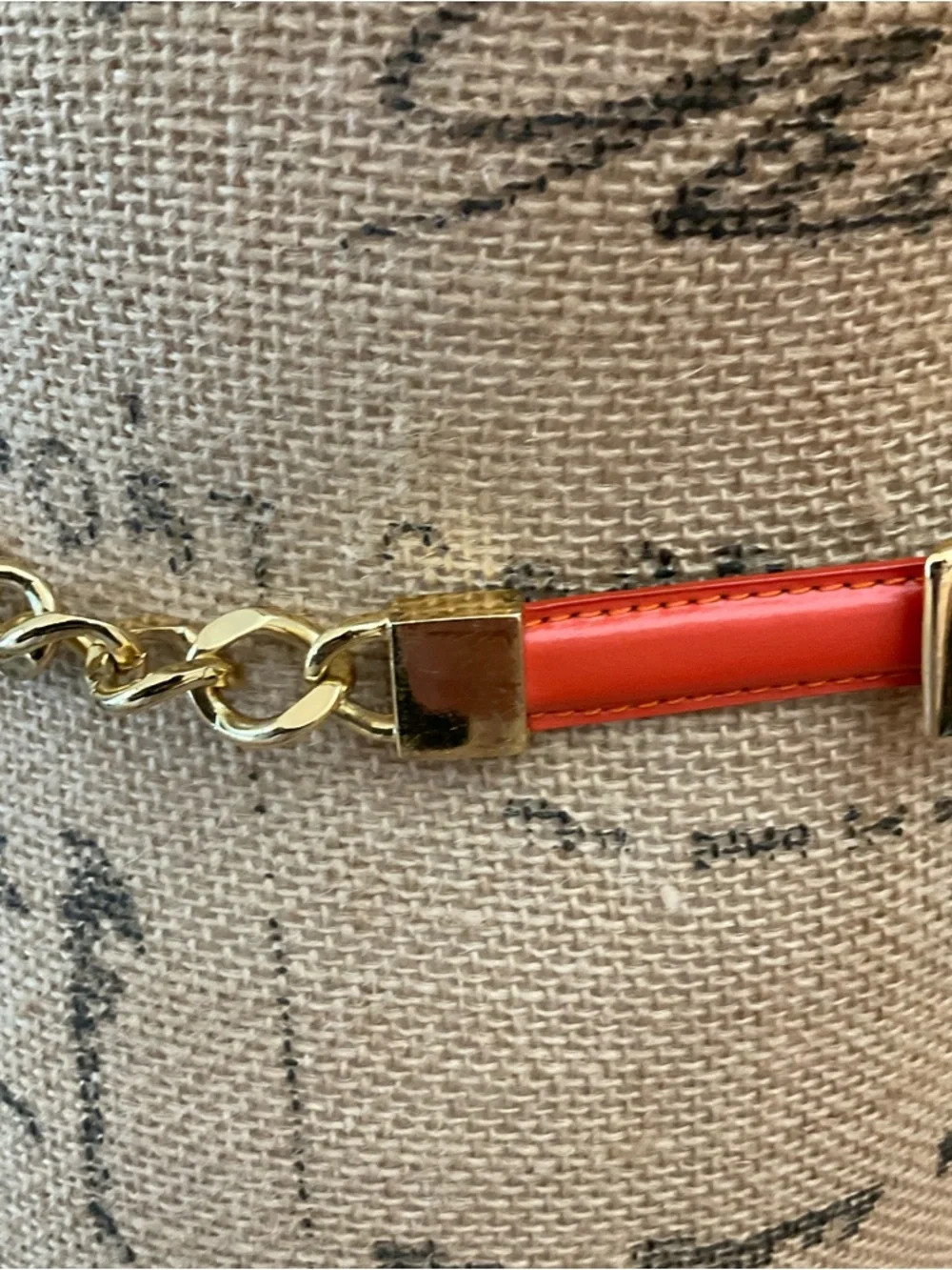 Vintage chain leather belt